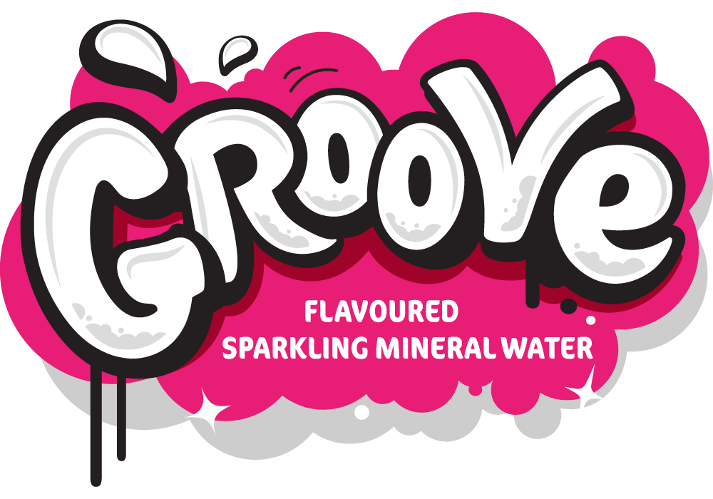 Groove flavoured sparkling mineral water logo design