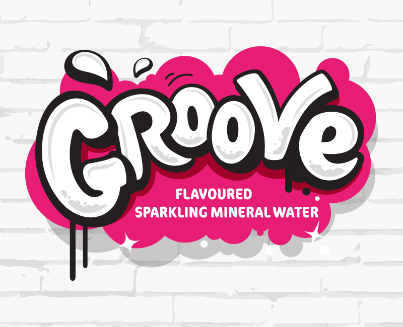 Groove flavoured sparkling mineral water logo design